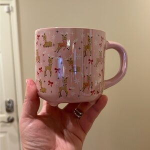 Fig and Fern Pink Reindeer Mug with Feet